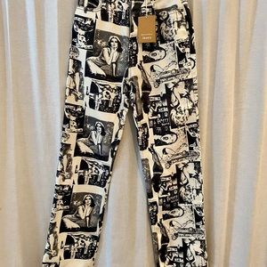 Reformation Cynthia High Rise Straight Jeans Typical Girls Print Size 25 NWT